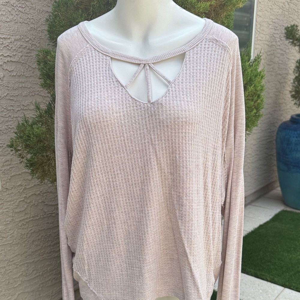 Democracy Blush Long Sleeve Blouse